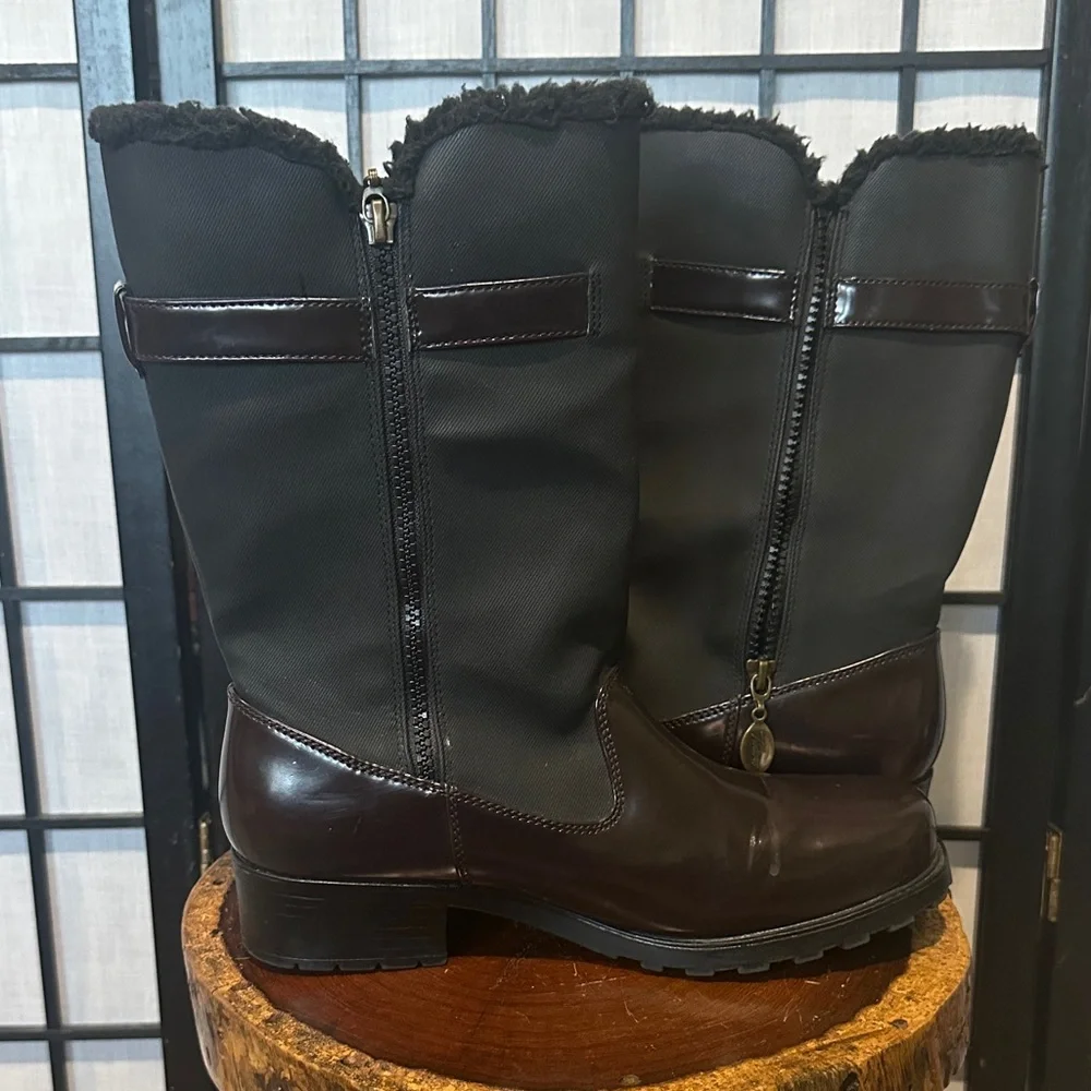 Trotters Women's Black Faux Fur Lined Weatherproof Winter Snow‎ Boots 9 NARROW